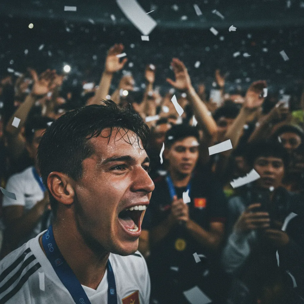 Một cầu thủ thực hiện quả giao bóng